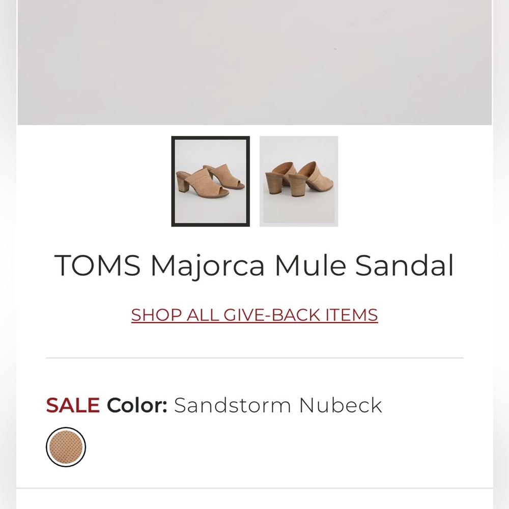 TOMS women’s sz 6 Majorca Mule sandals,sandstorm nubeck, versatile, new w/o box - Picture 3 of 10